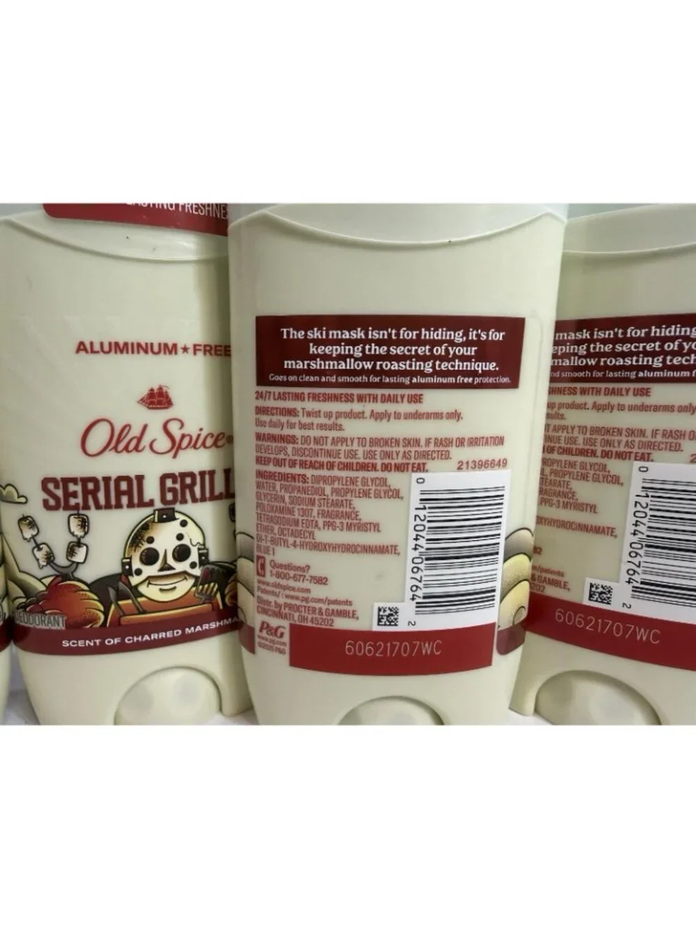 4 Old Spice Serial Griller Charred Marshmallow Deodorant Men Aluminum-Free *W1